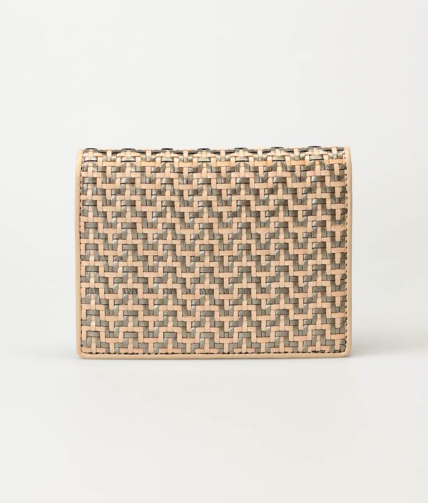 cream-metallic-women-diagonal-weave-travel-wallet-jadila-tresse-1 Woven Card Holder