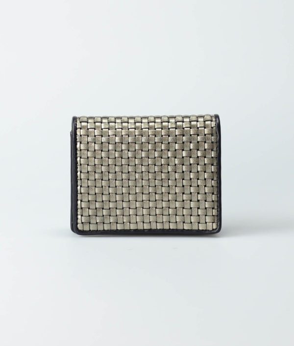 gold-metallic-women-classic-weave-cardcase-buna-tresse-1 woven leather purse
