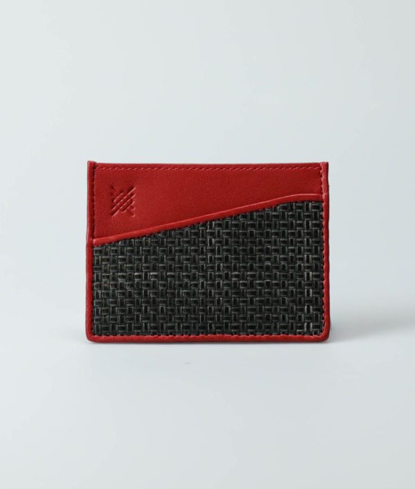 red-black-men-cross-weave-cardcase-zhi-tresse-1 leather card holder