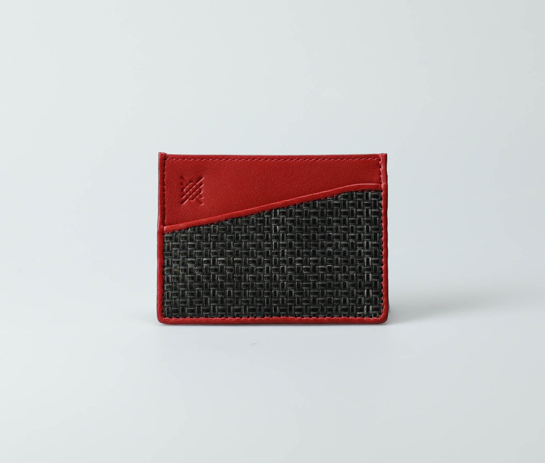 red-black-men-cross-weave-cardcase-zhi-tresse-1 leather card holder