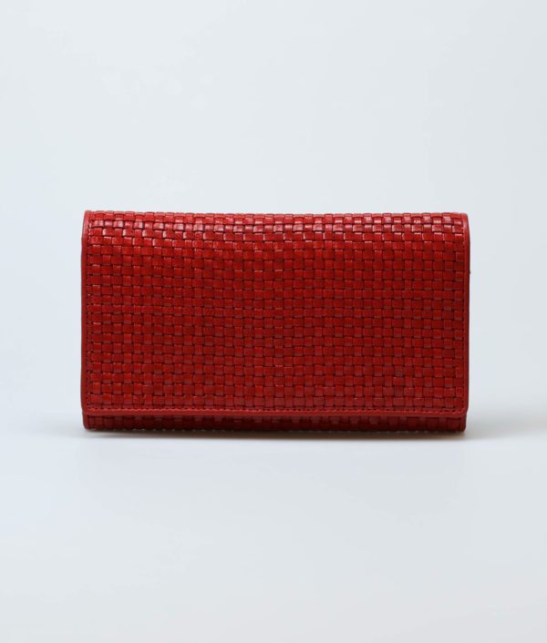 red-women-classic-weave-long-trifold-wallet-orimono-tresse-1 red-women-classic-weave-long-trifold-wallet-orimono-tresse-1