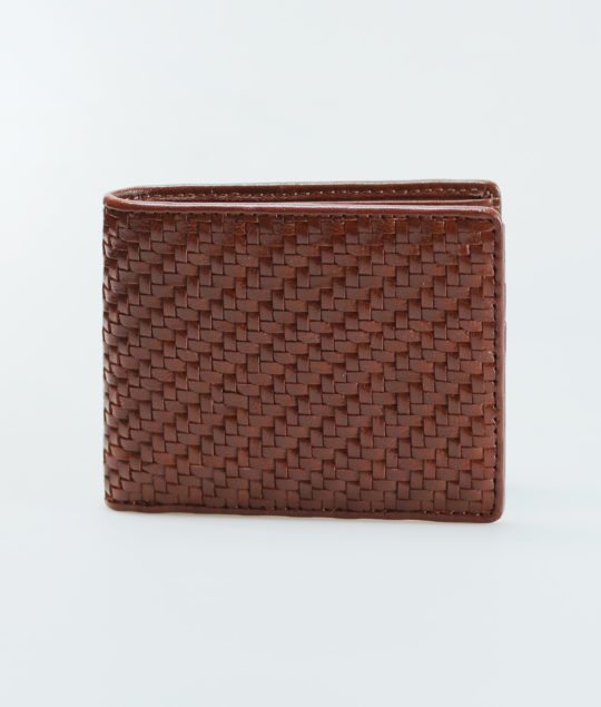 brown woven wallet