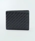 Mens Bifold Horizontal Weave Leather Wallet