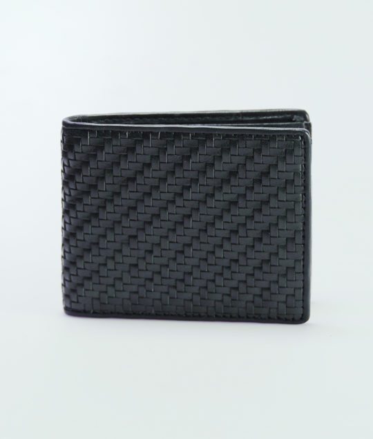 Mens Bifold Horizontal Weave Leather Wallet