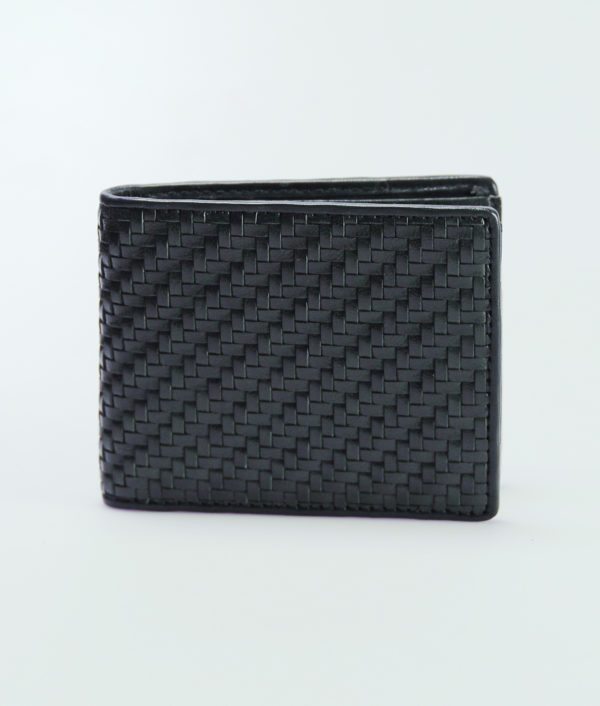 Tranca_DeepSea Mens Bifold Horizontal Weave Leather Wallet