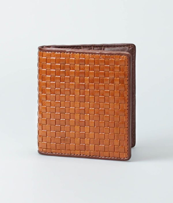 camel-brown-men-classic-weave-wallet-trenza-tresse-1 Verical Woven Leather Wallet