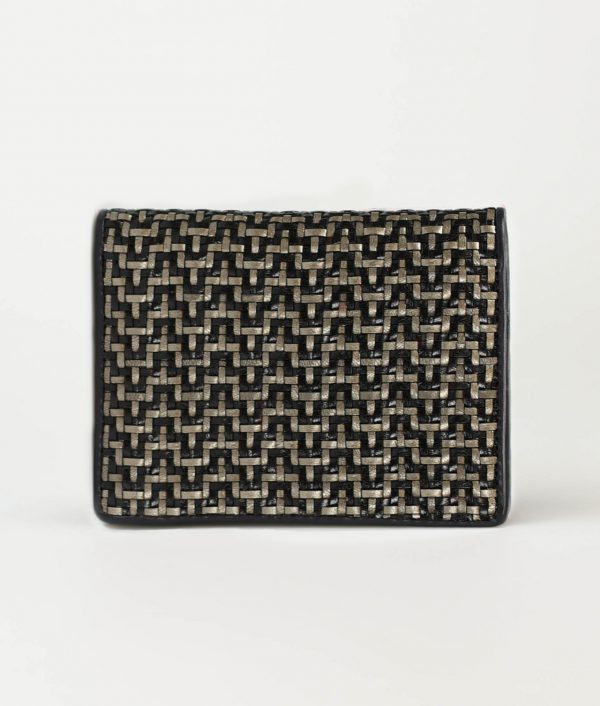 gold-metallic-women-diagonal-weave-travel-wallet-jadila-tresse-1 Carry All Wallet